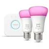Image de White And Color Ambiance, Kit De Démarrage 2 Ampoules E27, 75W, Bluetooth, Fonctionne Avec Alexa, Google Et Homekit