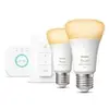 Image de Kit démarrage ampoule LED connectée Hue White - 10,5W - Lot 2 E27 - Télécommande Hue