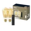 Image de Kit de démarrage WiZ 2 ampoules connectées Edison Blanc variable E27 50W + Télécommande nomade variateur de lumiere