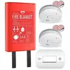 Image de Kit de protection FF0404 - 2x détecteur de fumée Détecteur de CO Couverture anti-feu