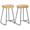 Image de Tabourets de bar Gavin lot de 2 bois de manguier massif