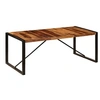 Image de Table a manger fixe sans tiroir 6 personnes rectangulaire en Bois massif L 200 cm