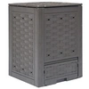 Image de Composteur de jardin Marron 60x60x83 cm 300 L Plastique rotin