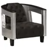 Image de Fauteuil luchtvaartstijl echt leernoir
