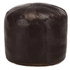 Image de Pouf 40 x 35 cm Marron foncé Cuir véritable de chèvre