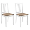 Image de Chaises à manger avec coussins lot de 2 blanc bois solide
