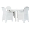 Image de Salon de jardin rotin blanc 5 pieces