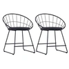 Image de Lot de 2 chaise en acier non empilable non pliable H. 72.5 cm interieur gris