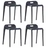 Image de Tabourets empilables lot de 4 noir plastique