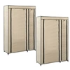 Image de Garde robes pliables 2 pcs Crème 110x45x175 cm Tissu