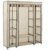 Image de Armoire avec compartiments et tiges Crème 150x45x176 cm Tissu