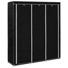 Image de Armoire avec compartiments et barres Noir 150x45x175 cm Tissu