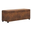 Image de Banc avec compartiment de rangement 116 cm Marron Similicuir