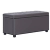 Image de Pouf de rangement 87,5 cm Gris Similicuir