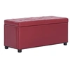 Image de Pouf de rangement 87,5 cm Rouge bordeaux Similicuir