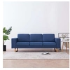 Image de Canapé à 3 places Tissu Bleu