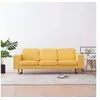 Image de Canapé à 3 places Tissu Jaune