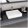 Image de Lavabo 60x38x11 cm Fonte minérale marbre Blanc