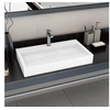 Image de Lavabo 80x46x11 cm Fonte minérale marbre Blanc