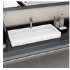 Image de Lavabo 100x46x11 cm Fonte minérale marbre Blanc