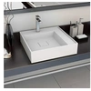 Image de Lavabo - - 50x50 cm - Fonte minérale - Blanc - Design tendance et facile à nettoyer