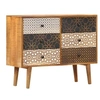 Image de Buffet avec Motif Imprimé Commode Armoire de Rangement Salon Salle de Séjour Intérieur Maison 90x30x70 cm Bois de Manguier Massif 247916
