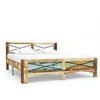 Image de Lit 185 x 206 x 76 cm en bois pour 2 personnes de couleur