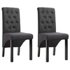 Image de Chaises de salle à manger 2 pcs Gris foncé Tissu