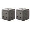 Image de 2 pcs Tables de chevet Gris 30x30x30 cm Tissu velours