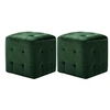 Image de 2 pcs Tables de chevet Vert 30x30x30 cm Tissu velours