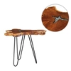 Image de Table basse 70x45 cm Bois de teck massif et polyrésine