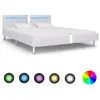Image de Cadre de lit avec LED sans matelas blanc 180x200 cm