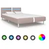 Image de Cadre de lit avec LED sans matelas cappuccino 120x200 cm