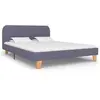 Image de Cadre de lit sans matelas gris clair tissu 140x200 cm