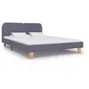 Image de Cadre de lit sans matelas gris clair tissu 180x200 cm