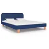 Image de Cadre de lit sans matelas bleu tissu 140x200 cm