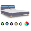 Image de Cadre de lit avec LED sans matelas gris clair tissu 160x200 cm