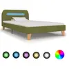 Image de Cadre de lit avec LED sans matelas vert tissu 90x200 cm