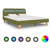 Image de Cadre de lit avec LED sans matelas vert tissu 160x200 cm