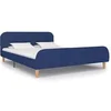 Image de Cadre de lit sans matelas bleu tissu 140x200 cm
