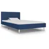 Image de Cadre de lit sans matelas bleu tissu 90x200 cm
