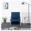Image de Fauteuil met chromen poten velours bleu