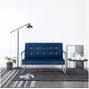 Image de Canapé 2 places avec accoudoirs Bleu Chrome et velours