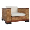 Image de Fauteuil avec coussins Marron Rotin naturel