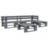 Image de Ensembles de bancs. canapes et tables de jardin 4 pieces gris 3 personnes 125 x 220 x 55 bois