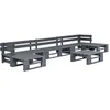 Image de Gris 6 pieces bois Ensembles de bancs. canapes et tables de jardin 60.0 x 60 x 25 6 personnes