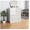 Image de Buffet Blanc brillant 60x35x80 cm Bois d ingénierie