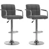 Image de Lot de 2 chaise de bar H. 92 cm non pliable en plastique interieur gris