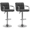 Image de Lot de 2 chaise de bar H. 92 cm non pliable interieur en plastique gris