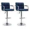 Image de Lot de 2 chaise de bar H. 92 cm non empilable non pliable en plastique interieur bleu